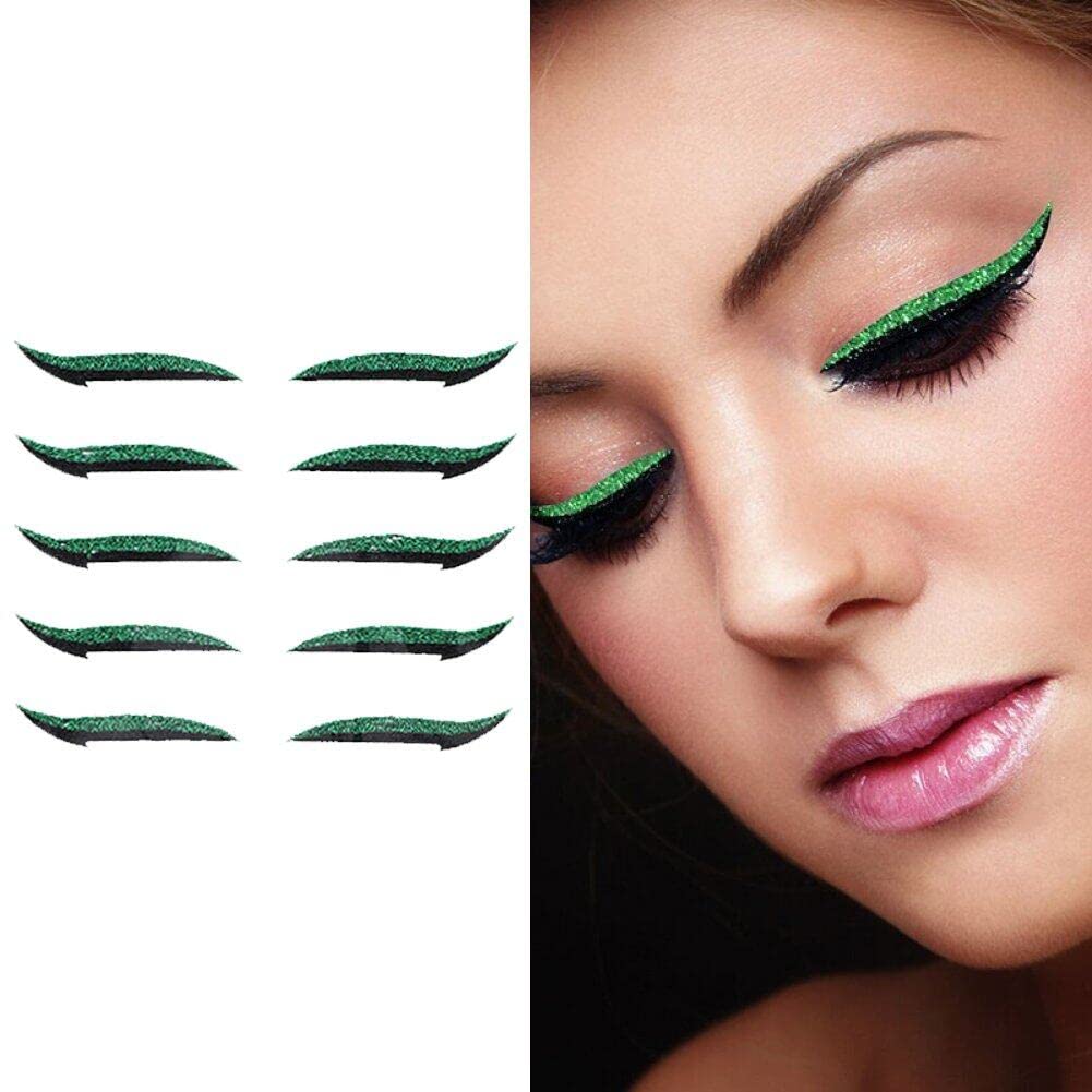 Fopytu Glitter Eyeliner Stickers - Self-Adhesive Waterproof Eye Makeup Strips for Instant Glam Look | Perfect for Parties, Halloween, Cosplay & Special Occasions
