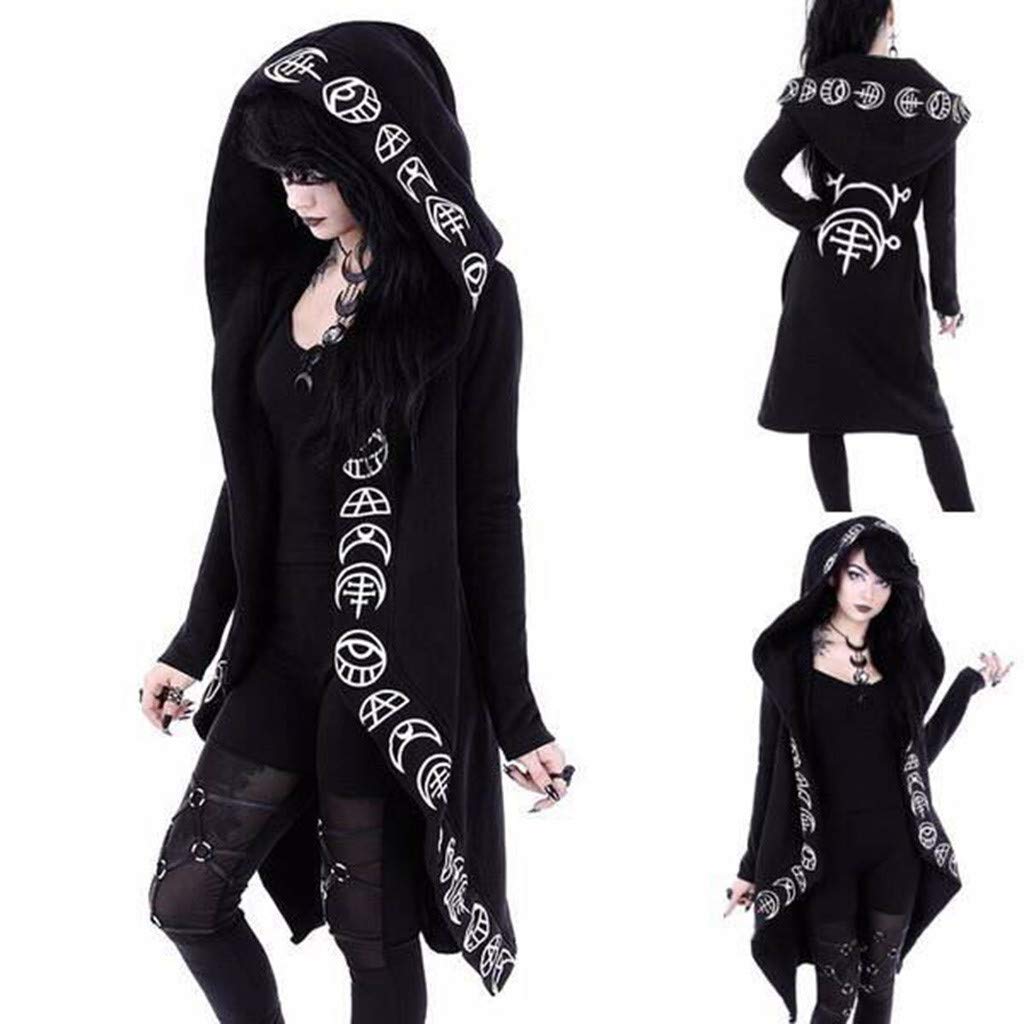 Gothic Cloak for Women Plus Size - Hooded Halloween Cardigan Punk Fashion Outerwear | Perfect for Halloween Costumes, Cosplay, Gothic Parties & Fall Layering