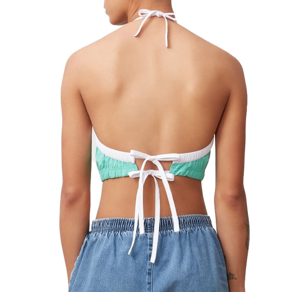 Fila Women's Mina Halter Tank Top - Breathable Workout Top for Yoga, Running & Gym | White Cockatoo Print | Size M | Athletic Summer Fashion