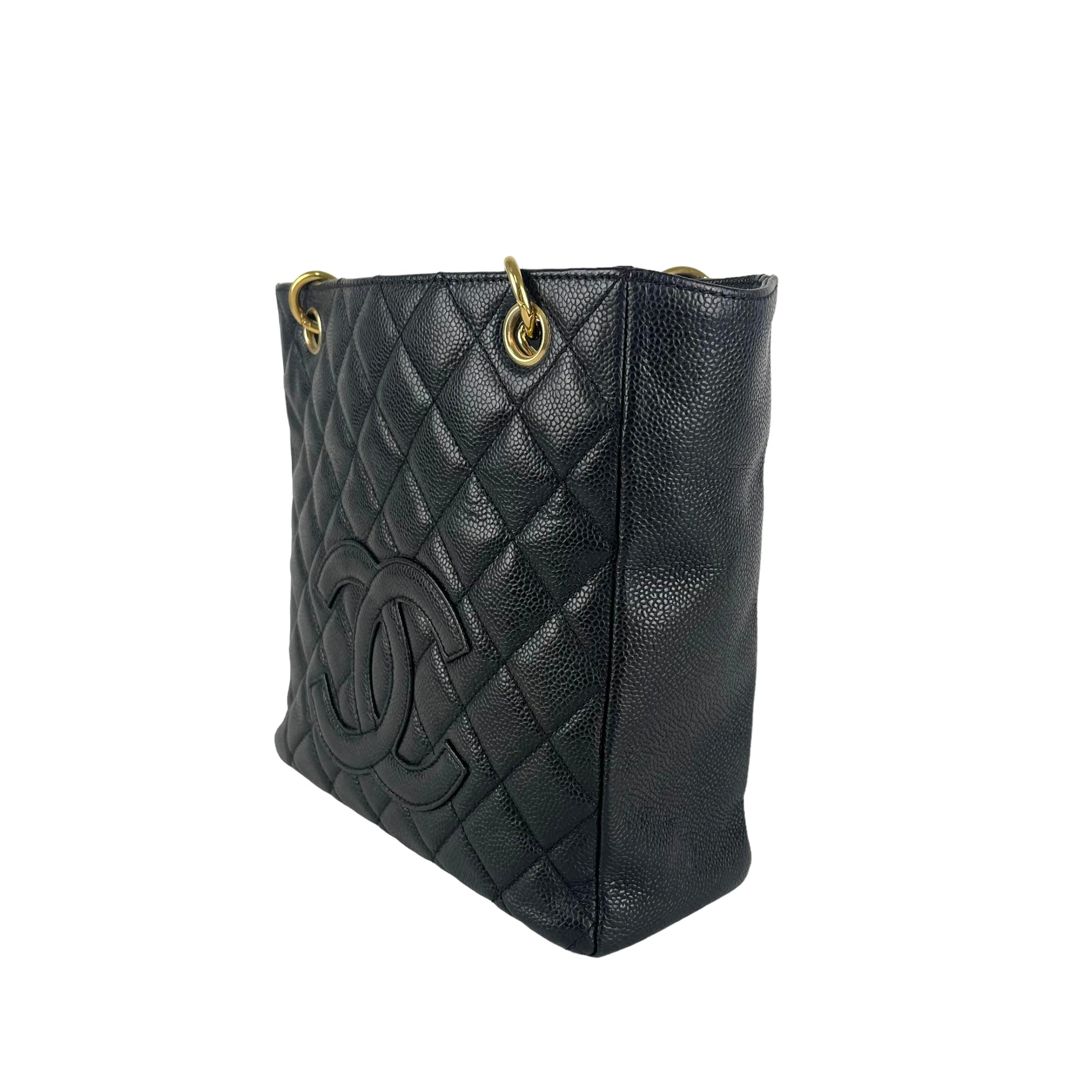 Chanel Quilted PST (Petit Shopping Tote) Handbag in Black - Luxury Designer Crossbody Bag for Women, Perfect for Shopping, Travel & Everyday Use