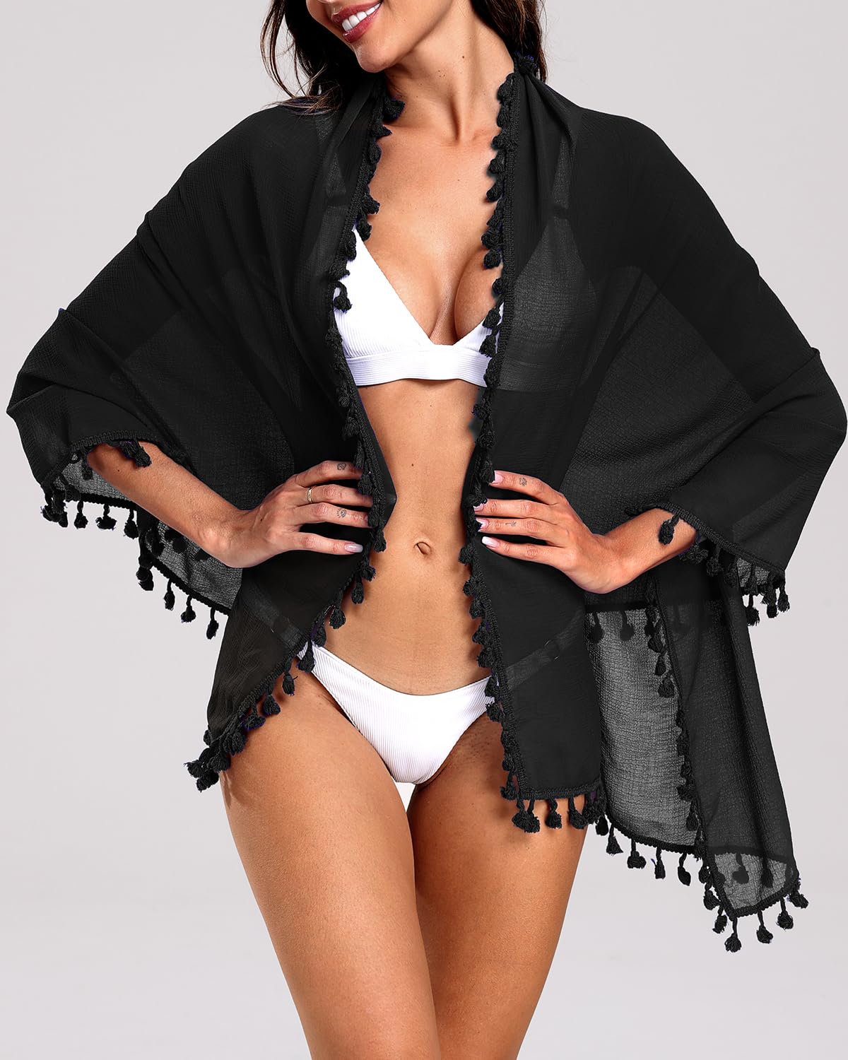 Stylish Holipick Sarong Coverups for Women - Flattering Bathing Suit Wrap, Swimsuit Cover Up Skirt & Beach Sarong with Tassels | Perfect for Poolside, Beach Vacations & Summer Outings