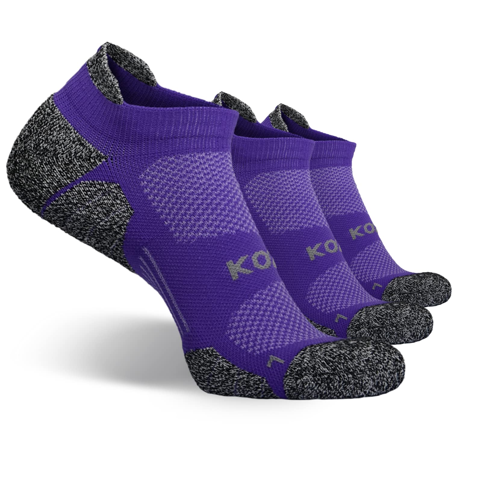 KOZR Low Cut Ankle Athletic Running Socks - 3/6 Pairs Pack with Cushioning for Men & Women - Perfect for Jogging, Gym Workouts & Sports Activities