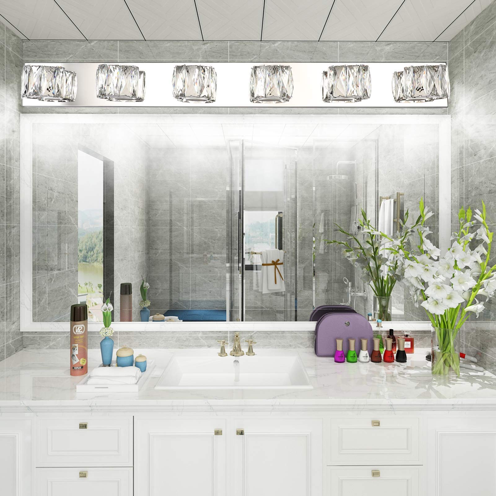 Aipsun Modern LED Vanity Light - 12W Energy Saving Bathroom Lighting Fixture with Dimmable Warm White Light for Mirror - Perfect for Bathroom, Dressing Room & Makeup Area
