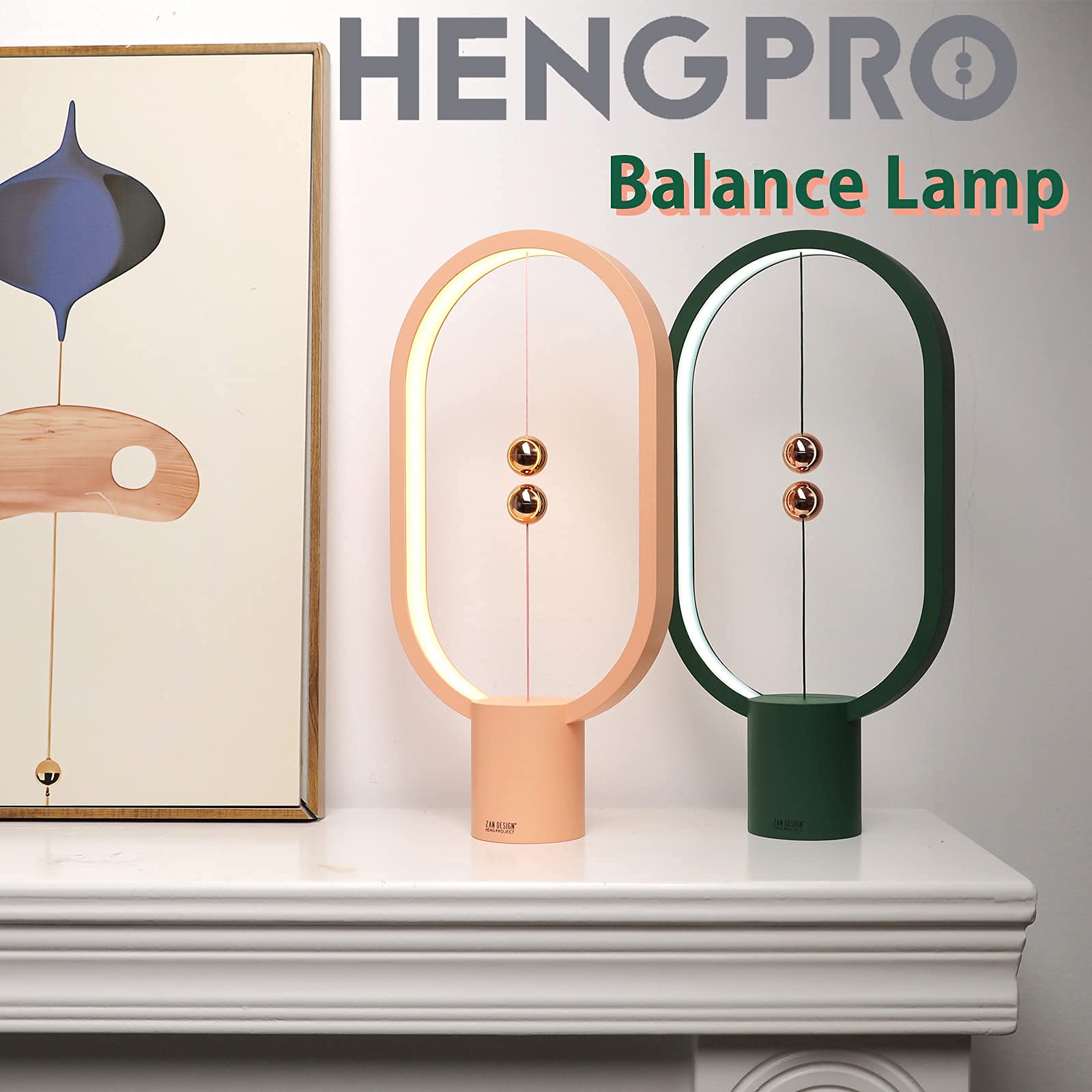 Heng Balance Light - USB Powered LED Table Lamp with Magnetic Switch, Dimmable Eye Protection Night Light - Perfect for Bedside, Dorm, Office Decor & Gift Giving (Ideal for Reading, Relaxation & Nighttime Use)