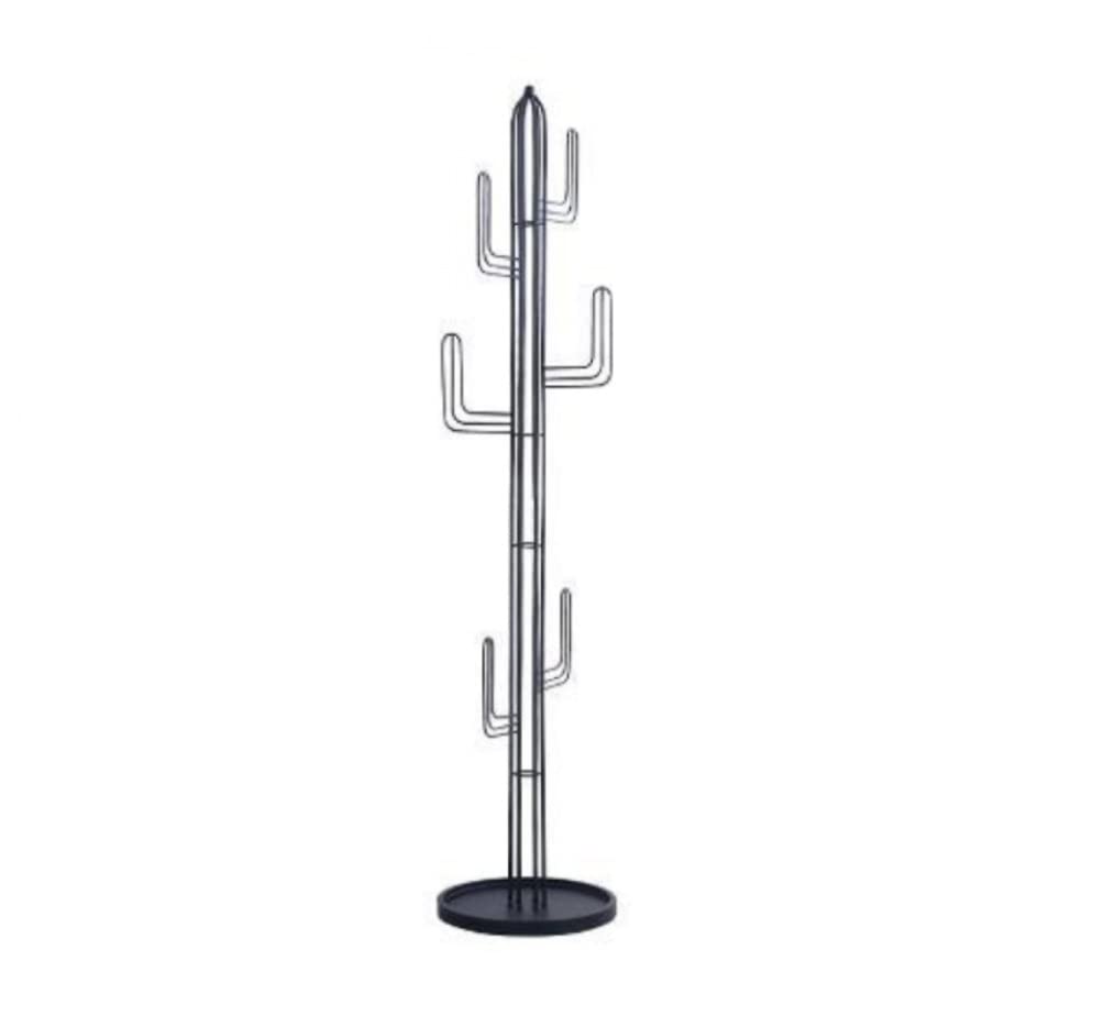 Stylish Cactus-Shaped Coat Rack with 6 Hooks - Entryway Hall Tree Stand for Jackets, Hats, Scarves, Bags & Umbrellas - Perfect for Living Room, Bedroom or Office Organization & Space Saving