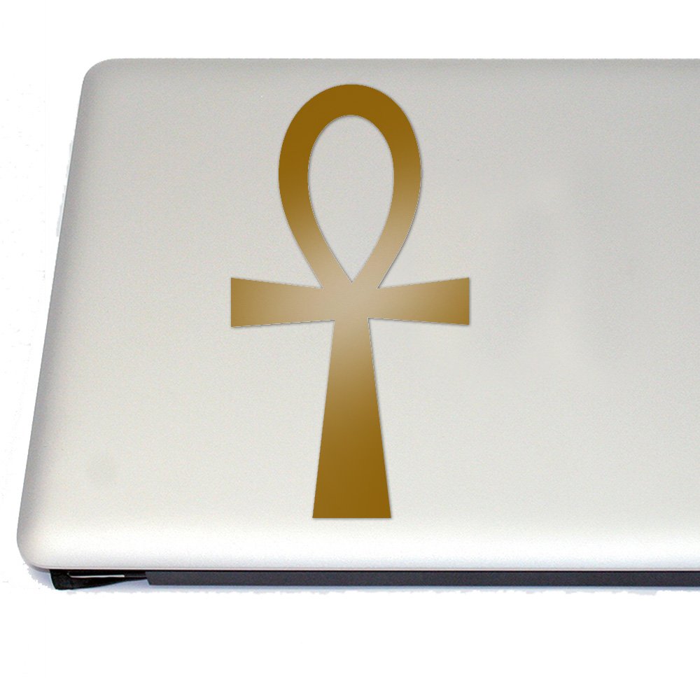 Ankh Symbol Vinyl Decal - Premium Gold Egyptian Cross Sticker for Cosplay, Fan Gear, Laptops, Cars & DIY Crafts | Ancient Egyptian Mythology Accessory
