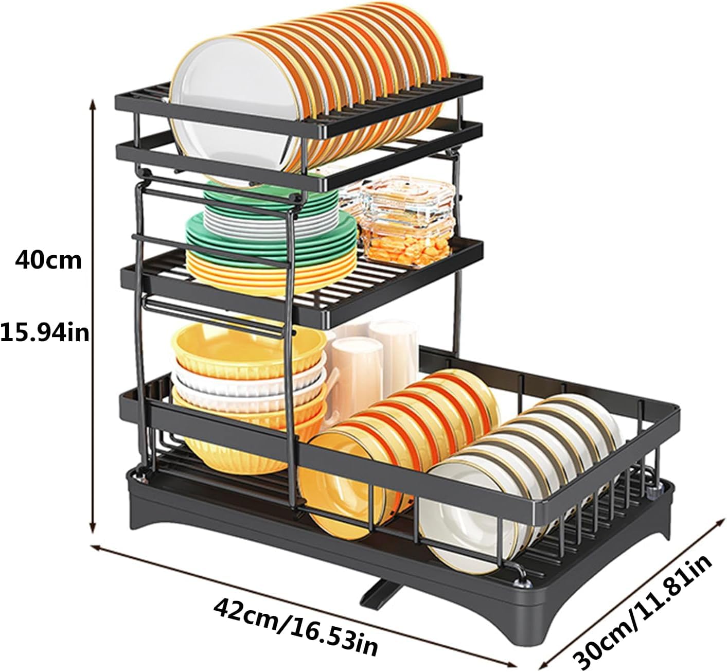 Dratal 2-Tier Adjustable Dish Drying Rack - 15