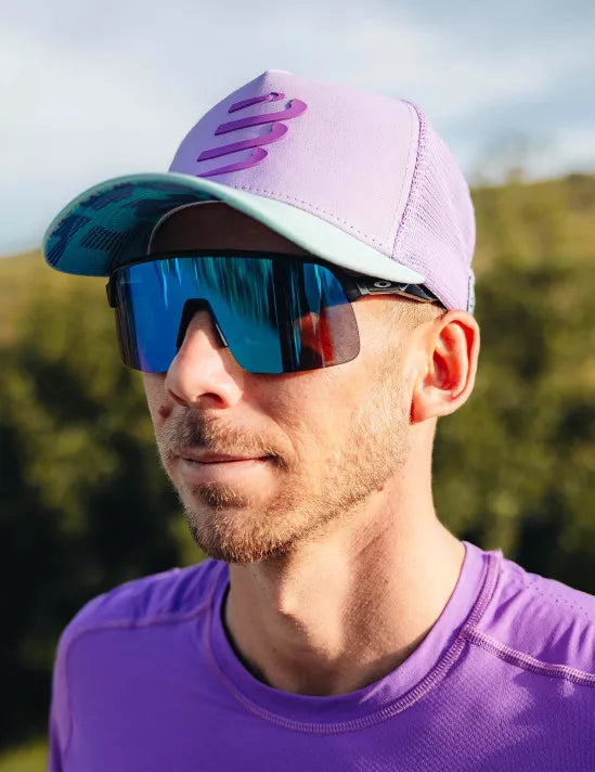 Compressport Unisex Trucker Cap - Lightweight, Breathable Running Hat for Men & Women | Lupine, Royal Lilac, Eggshell Blue | Perfect for Jogging, Hiking & Outdoor Sports