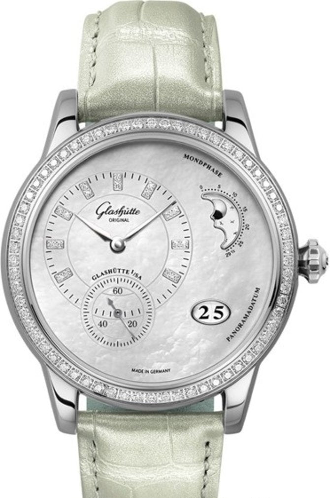 Glashutte Original Pano Matic Luna Stainless Steel Ladies Watch - Luxury Women's Timepiece for Business, Evening Events & Special Occasions