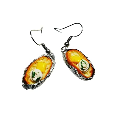 Baked Potato Stud Earrings - Fun & Unique Food-Themed Jewelry for Women - Perfect for Costume Parties, Gifts & Potato Lovers