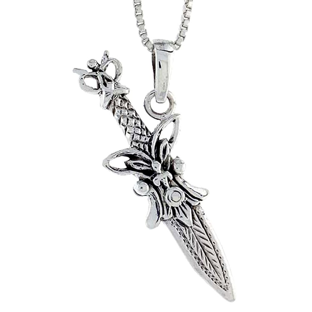 1 1/4 Inch Sterling Silver Knife Pendant Necklace - Elegant Jewelry Gift for Women & Men | Perfect for Everyday Wear, Special Occasions & Fashion Accessories