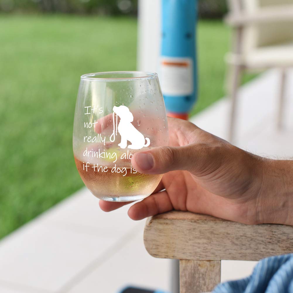Funny Dog Wine Glasses 17oz Stemless - Perfect Gift for Dog Lovers, Dog Moms & Dads, Vet Techs - Birthday, Christmas, Housewarming - 