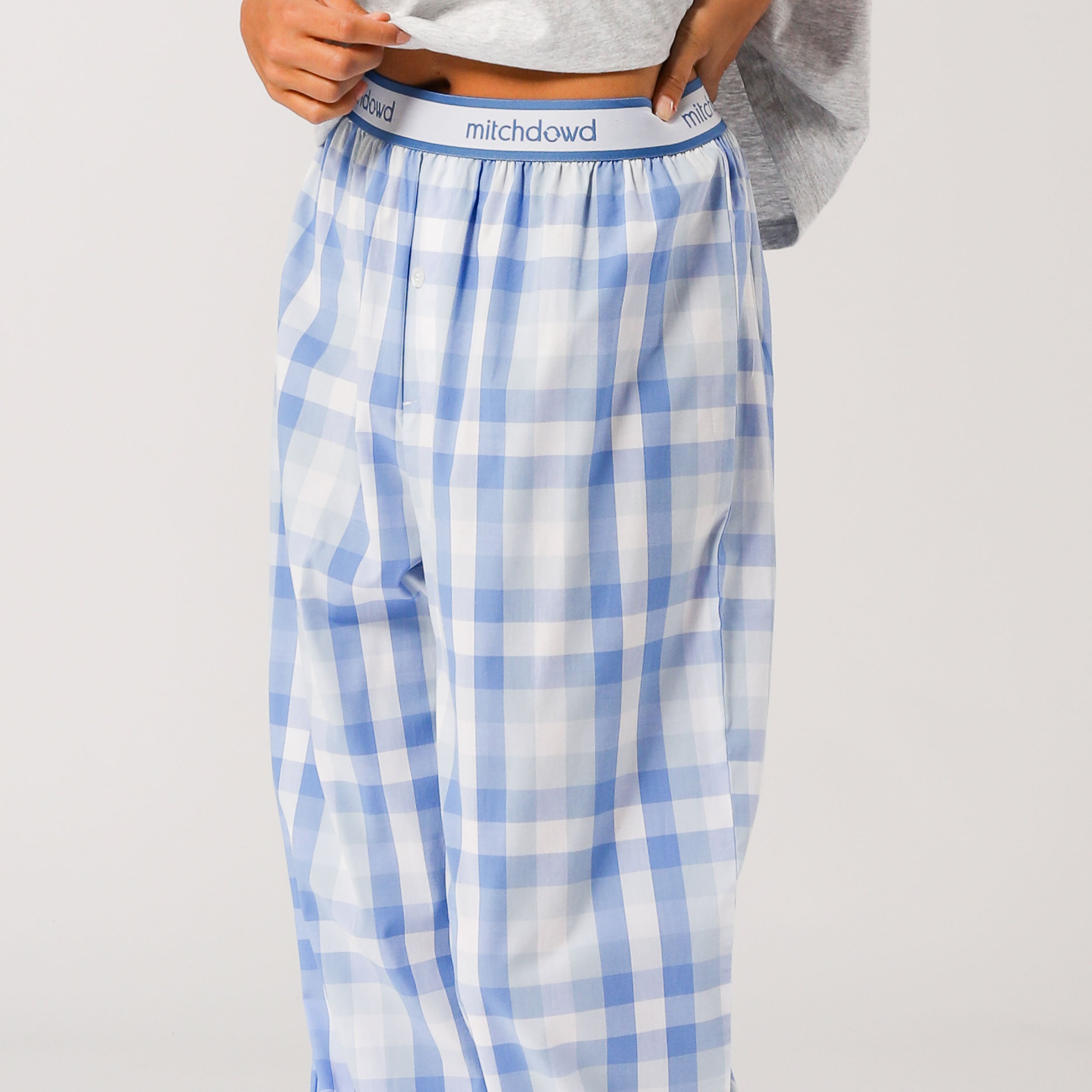 Women's Soft Plaid Sleep Pants - Cozy Lounge Pajama Bottoms for Nightwear & Relaxing at Home (Blue)