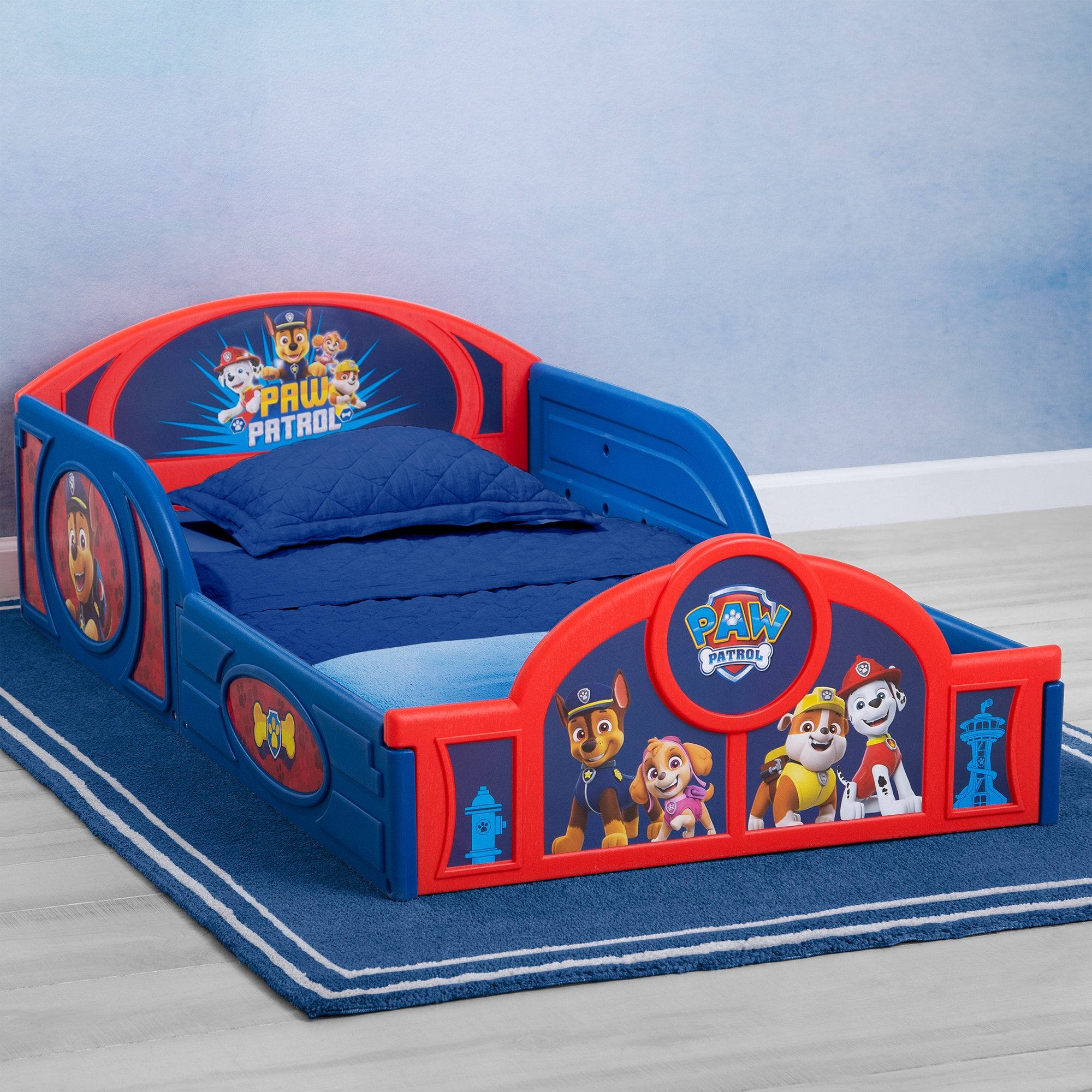 PAW Patrol Toddler Bed - Plastic Sleep and Play Bed for Kids, Boys & Girls - Perfect for Nursery, Daycare or Kids' Bedroom Decor