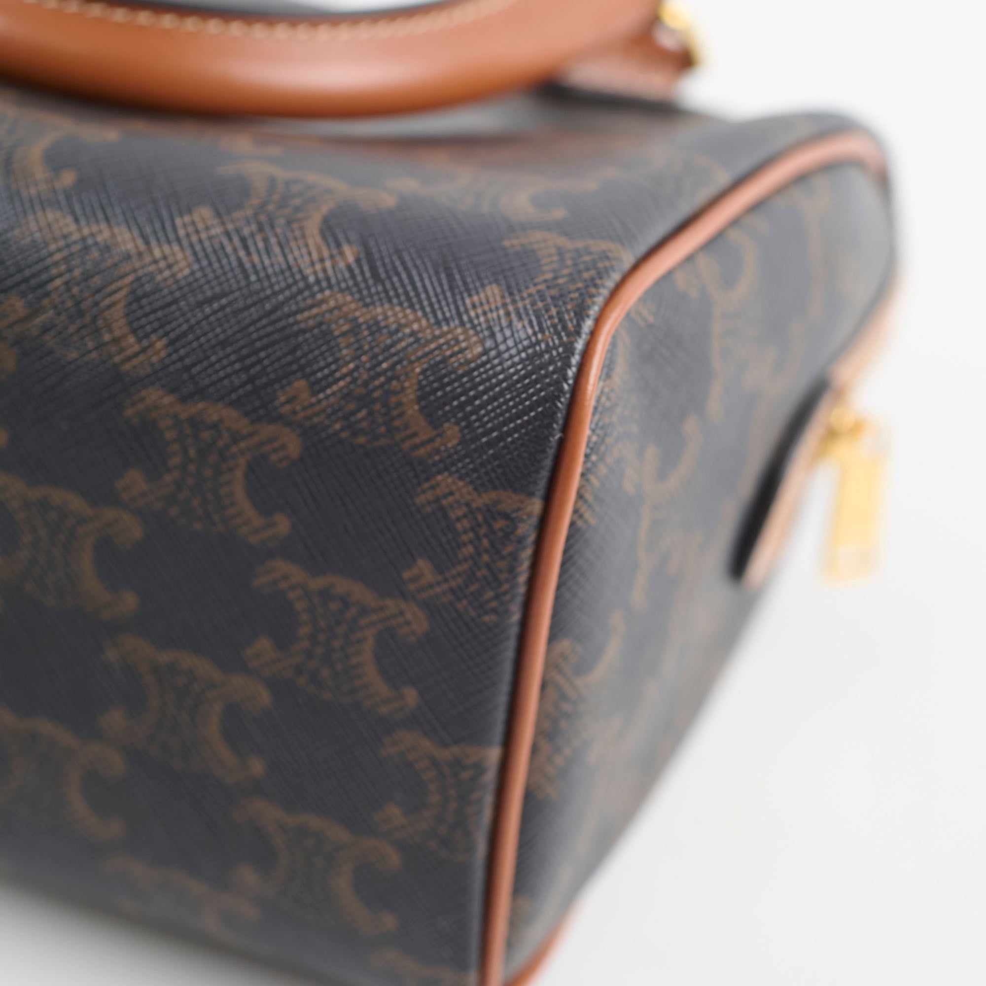 Celine Small Boston Bag in Triomphe Canvas - Luxury Crossbody Shoulder Bag for Women | Perfect for Work, Travel & Everyday Use