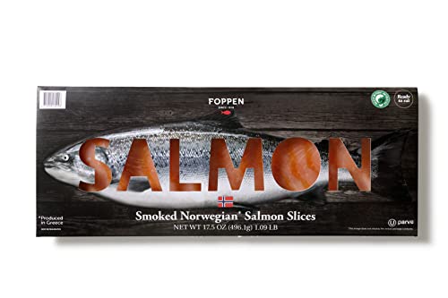 Premium Norwegian Smoked Salmon Slices - 5 Pack (17.5 oz Each, 5.47 lb Total) - OU Kosher Certified, Gluten Free, Rich in Omega-3 - Fresh Norwegian Atlantic Salmon Fillets - Pre-Sliced & Ready to Eat - Perfect for Bagels, Salads, Charcuterie Boards & Gourmet Meals
