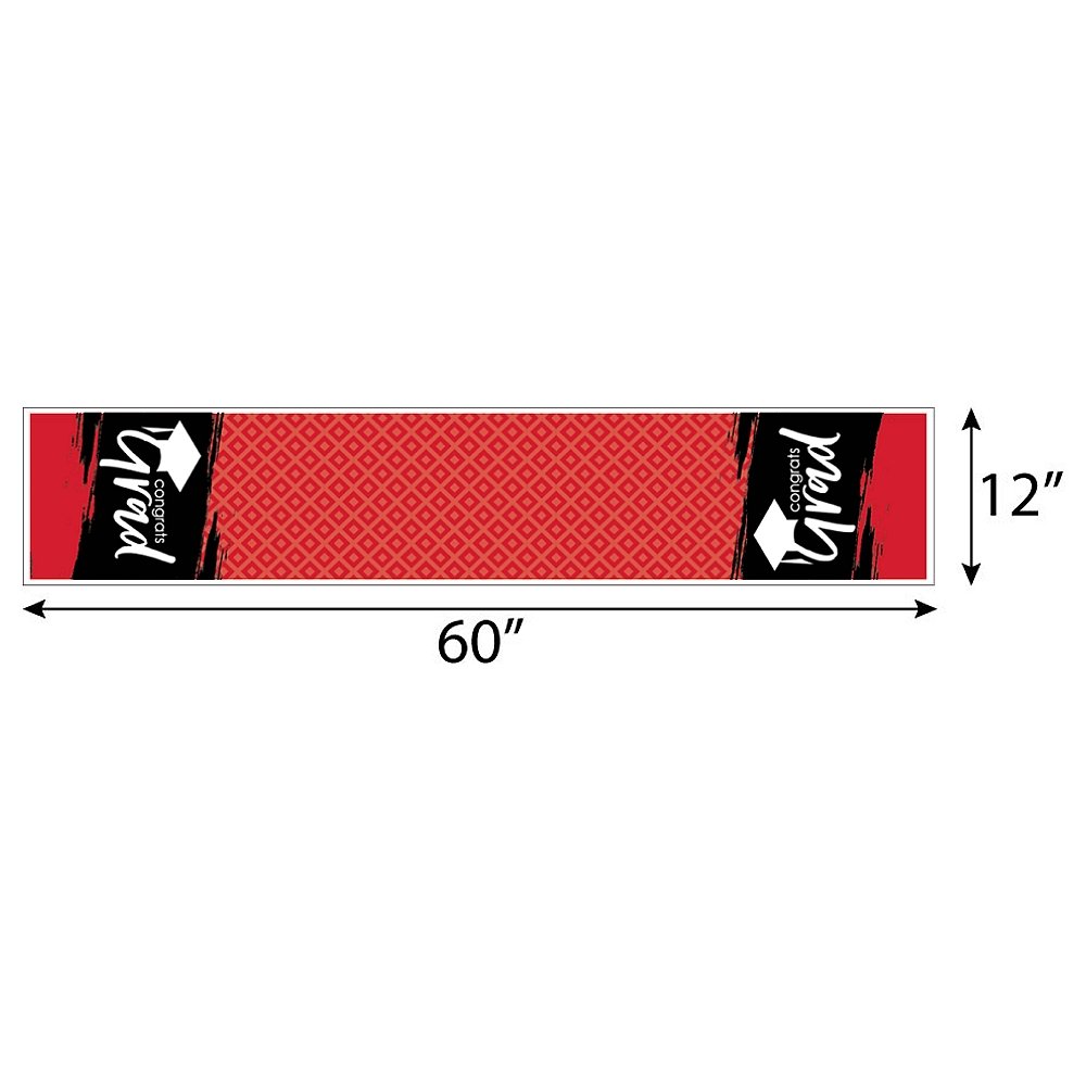 Best is Yet to Come Red Graduation Party Table Runner - 12 x 60 Inch Petite Paper Decor for Graduation Ceremony, Banquet & Celebration Decorations