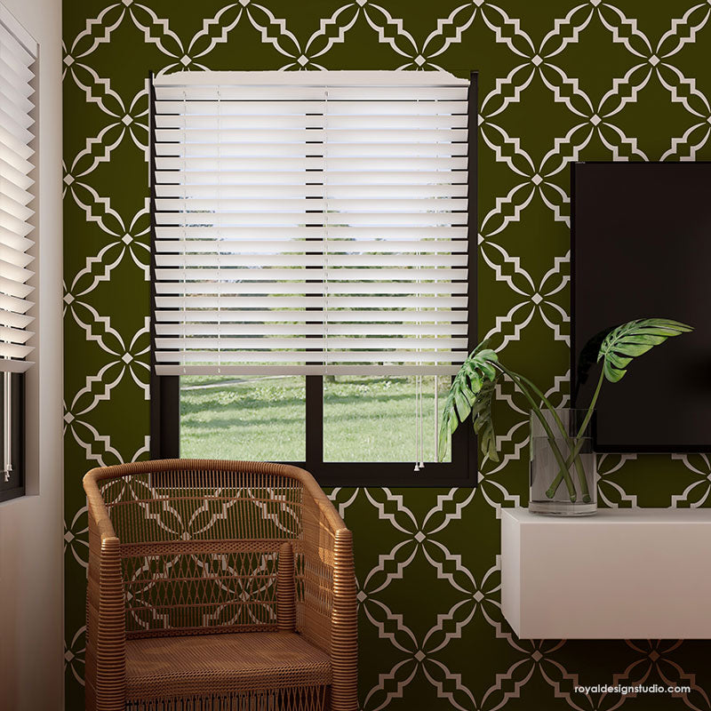 Adeline Trellis Wall Stencil - Reusable DIY Painting Template for Home Decor, Accent Walls & Furniture - Perfect for Bedroom, Nursery, Living Room & Office Decoration