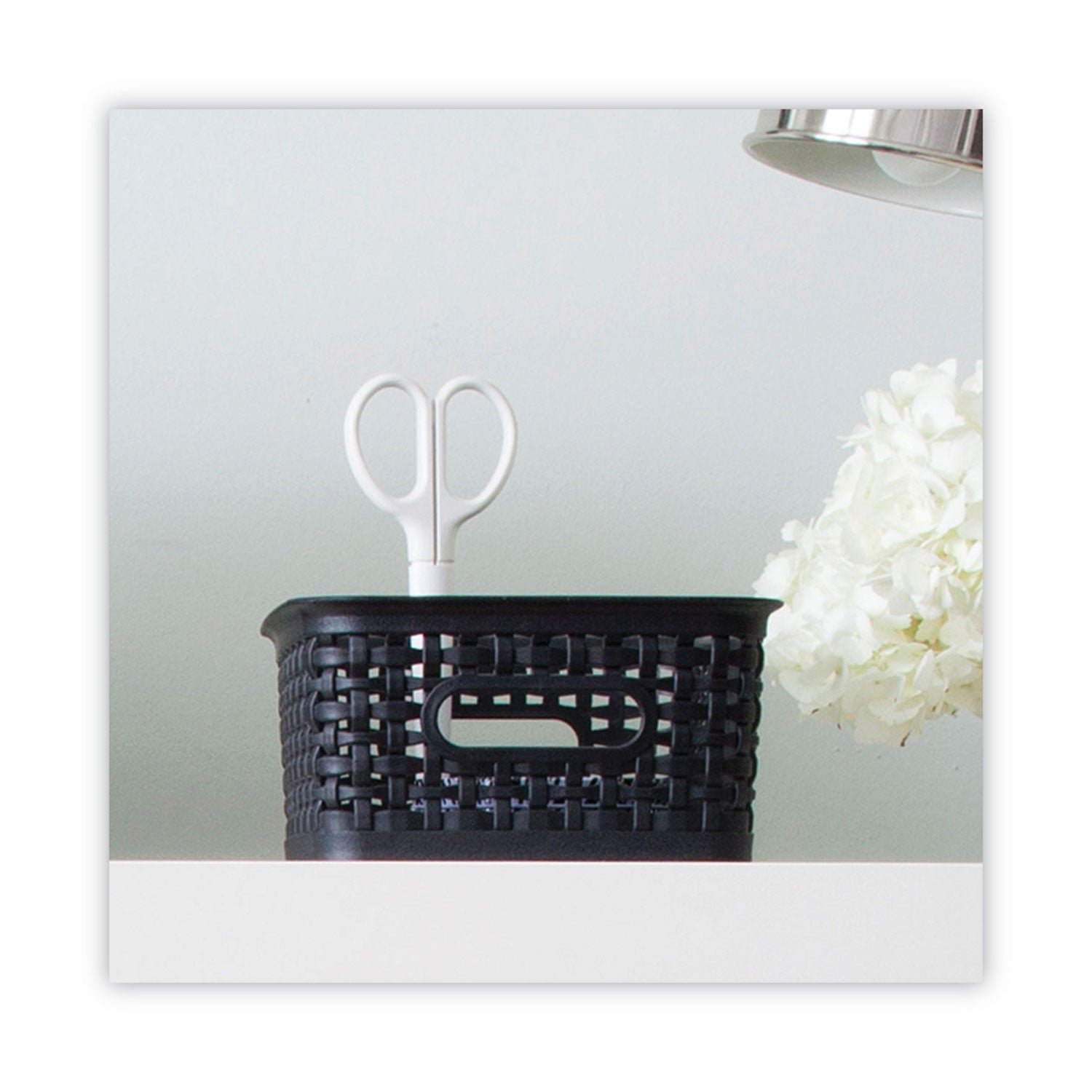Advantus Small Plastic Weave Storage Bin - 10 x 7.5 x 4 Inches, Black - Organize Home, Office & Closet Supplies | Perfect for Shelving, Drawers & Under-Bed Storage