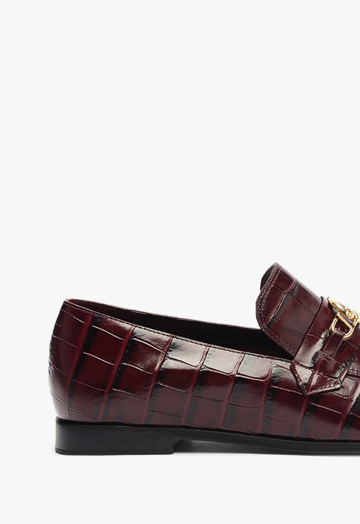 Morgan Crocodile Embossed Leather Flats for Women - Low Heel Dress Shoes (F24 Heel Height, Style S2202500100005) - Perfect for Office, Parties & Casual Outings