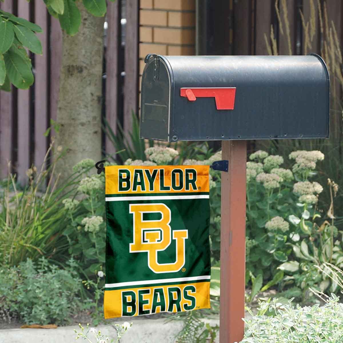 Baylor Bears Garden Flag and Mailbox Post Pole Mount Holder Set - College Team Spirit Decoration for Yard, Lawn, and Outdoor Decor - Perfect for Game Day, Tailgating, and Alumni Events