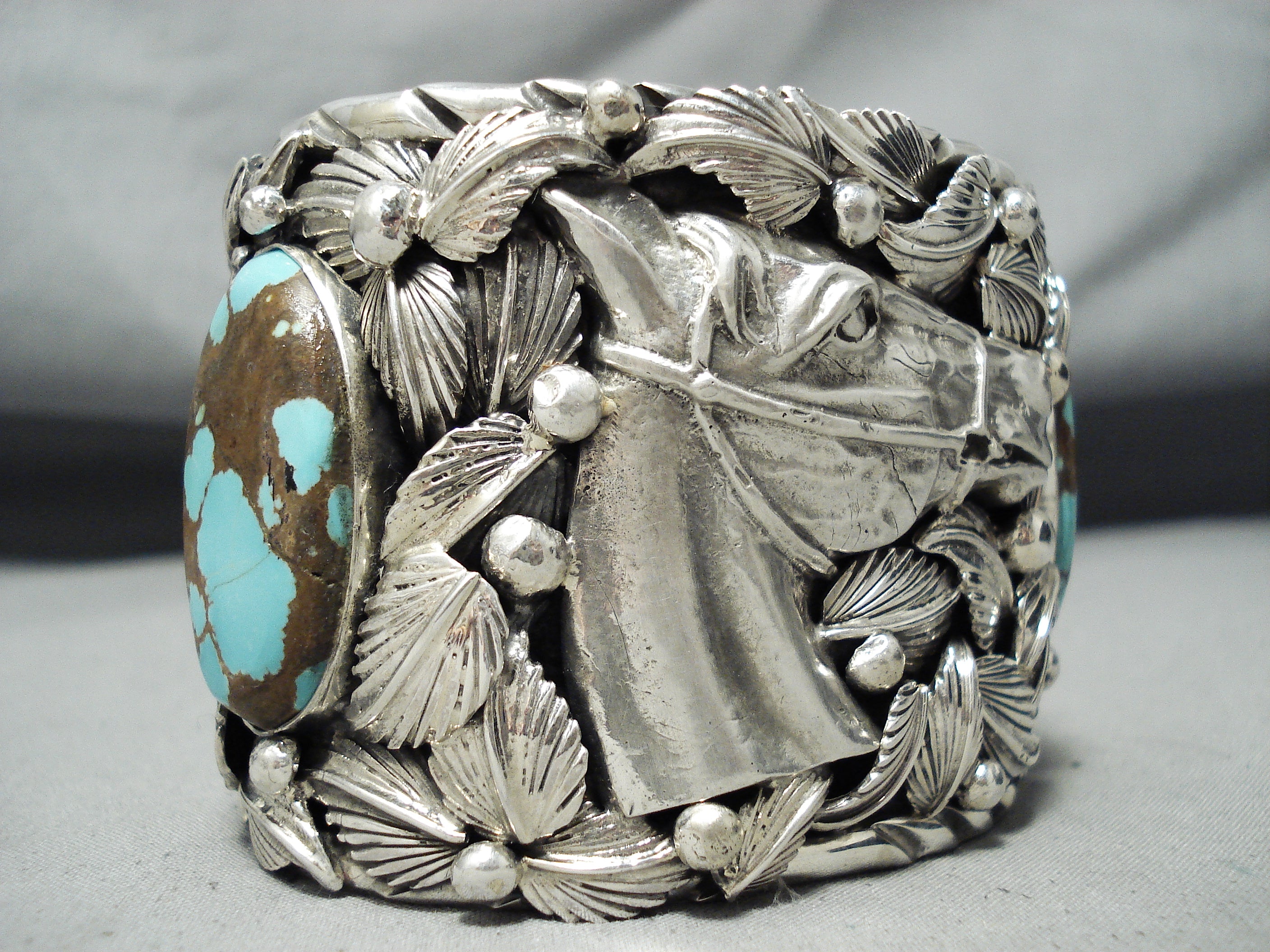 200 Gram Genuine Native American #8 Turquoise Sterling Silver Bracelet for Women - Handmade Southwest Jewelry for Boho Fashion & Gift Giving