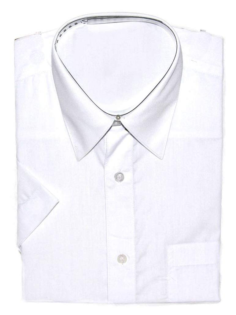 Men's Short Sleeve Dress Shirt - Slim Fit White Button Down Shirt for Business Casual & Summer Wear