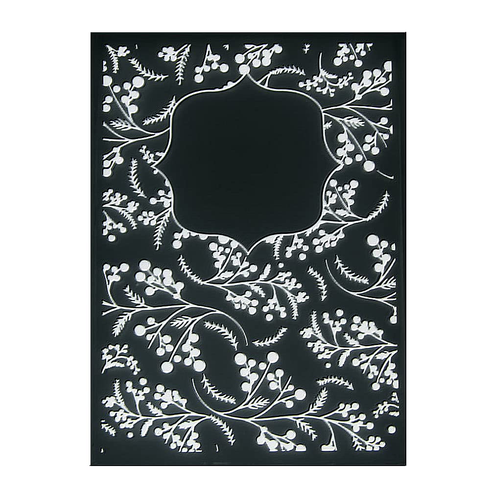 Christmas Holly Fruits Plastic Embossing Folder (5''x7'') - Textured Impressions for Card Making, Scrapbooking, DIY Greeting Cards & Paper Crafts - Perfect for Holiday Decorations & Handmade Gifts