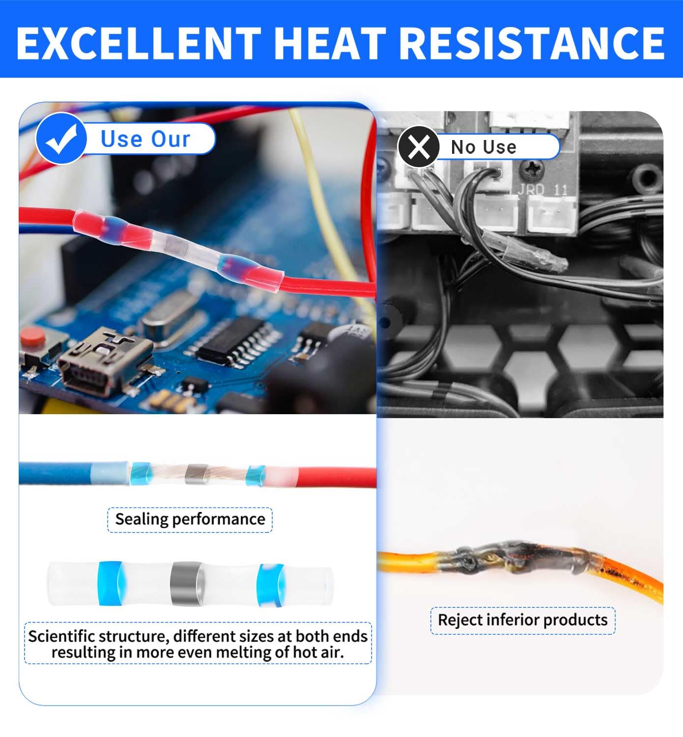 340PCS Waterproof Heat Shrink Solder Seal Wire Connectors Kit - Marine Grade Insulated Butt Connectors for Automotive, Boat, Truck Electrical Repairs | Weatherproof Wire Joint Solution for Outdoor & Harsh Environments
