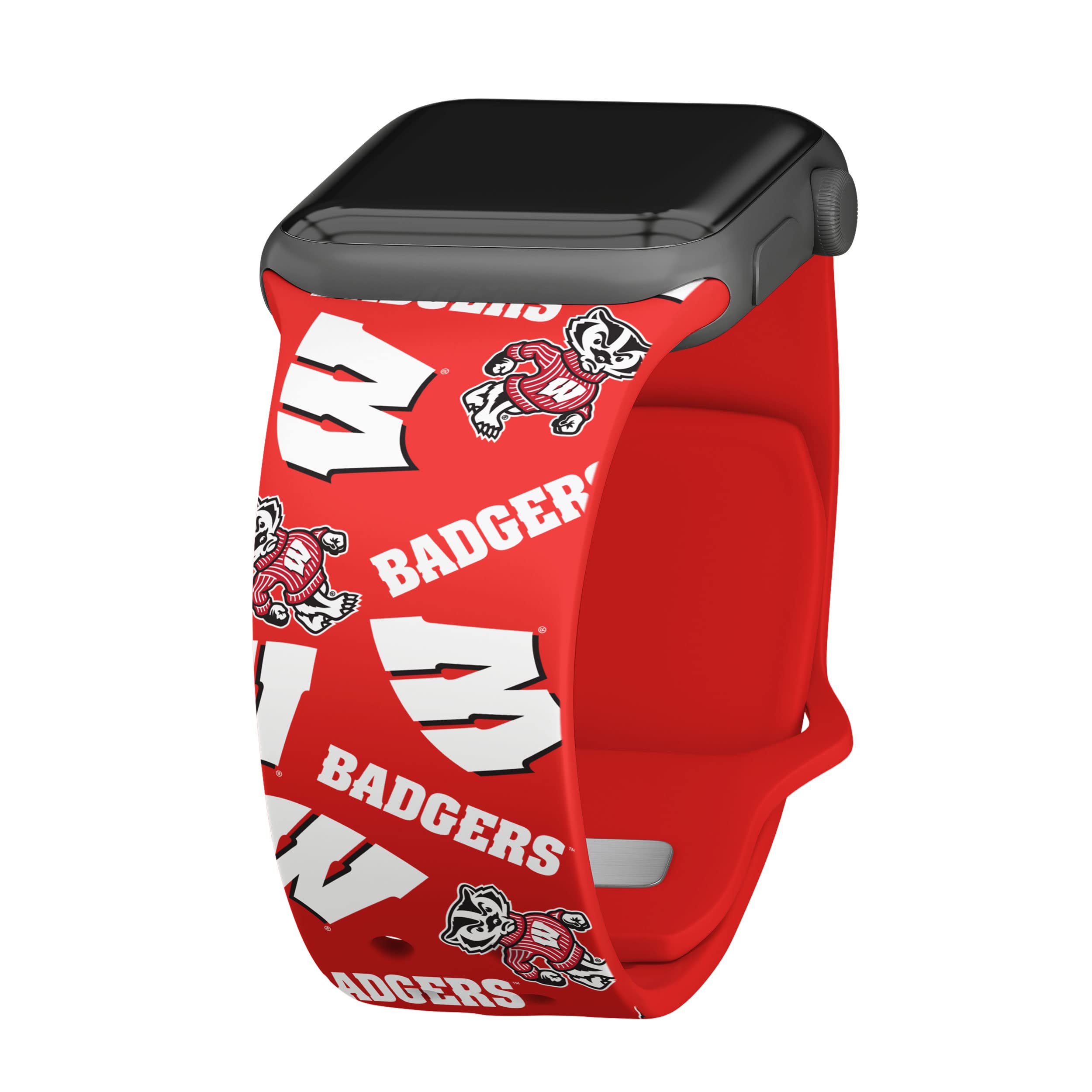 Premium Wisconsin Badgers HD Watch Band Compatible with Apple Watch Series 1-9 - Durable Silicone Sports Strap for Gym, Running & Daily Wear