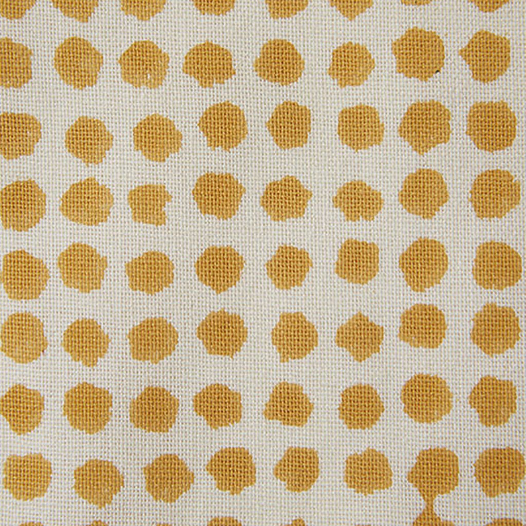 Mustard Cotton Seed Block Printed Fabric - Handmade Indian Textile for Home Decor, Quilting & DIY Crafts