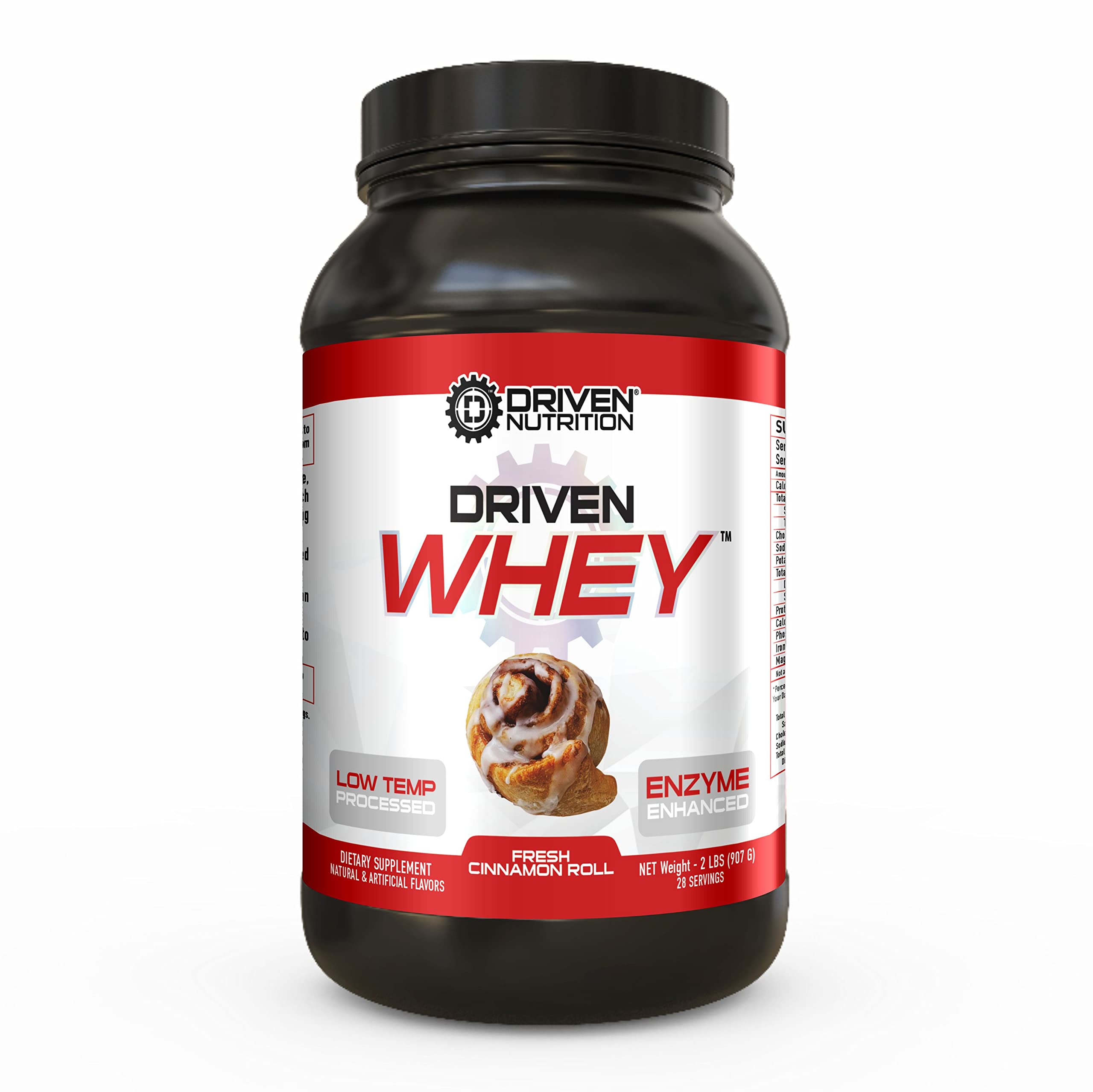 Grass Fed Whey Protein Powder - 24g Protein, BCAA & Digestive Enzymes for Muscle Recovery | Fresh Cinnamon Roll Flavor | 2 lb | Post-Workout Shake, Breakfast Boost, Healthy Snack