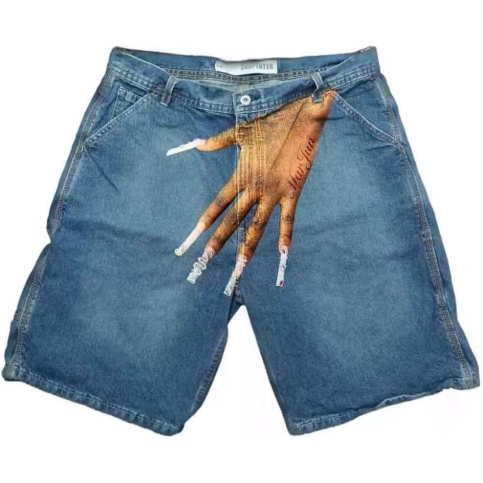 Y2K Baggy Jean Shorts for Women - Vintage Denim Jorts with Graphic Prints | Hip Hop Grunge Aesthetic Shorts for Casual Wear, Street Style & Summer Outfits