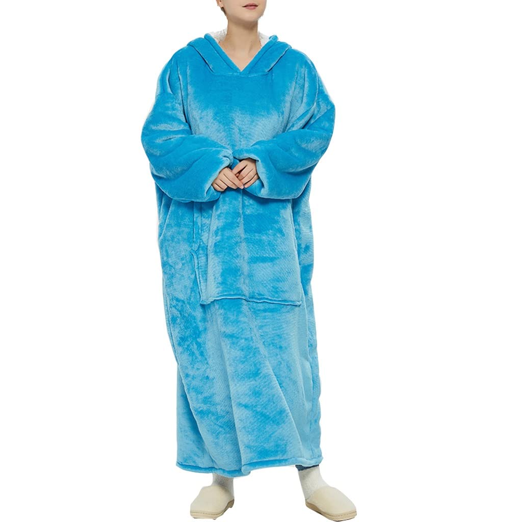 Super Warm Wearable Blanket Sweatshirt for Women & Men - Giant Sherpa Hoodie with Oversized Flannel Design | Cozy Reading Wrap Blanket for Winter Nights, Lounging at Home, and Outdoor Camping