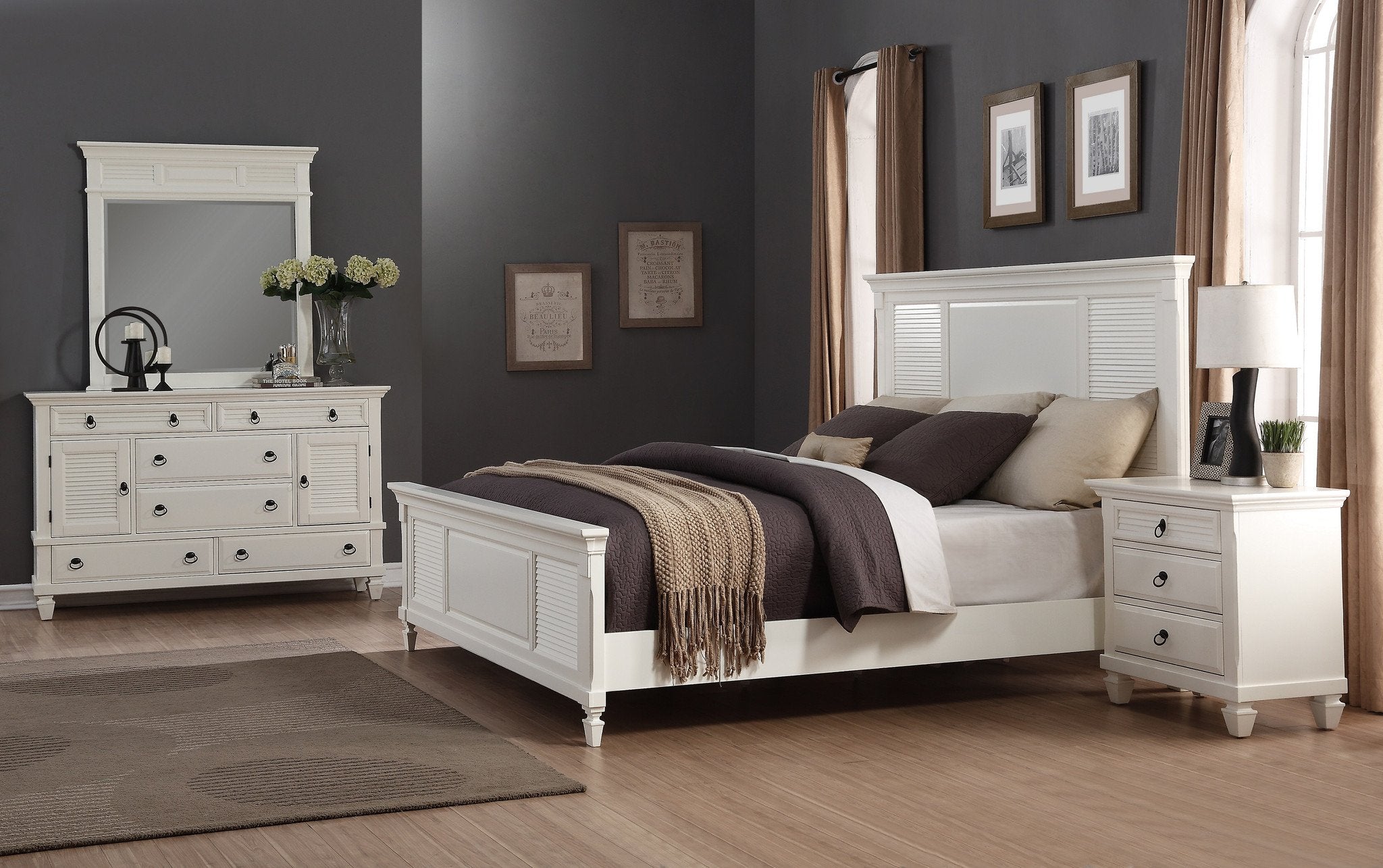 Regitina 016 White Nightstand - Modern Bedside Table with Drawer for Bedroom, Living Room & Office - Perfect for Storage, Decor & Small Spaces