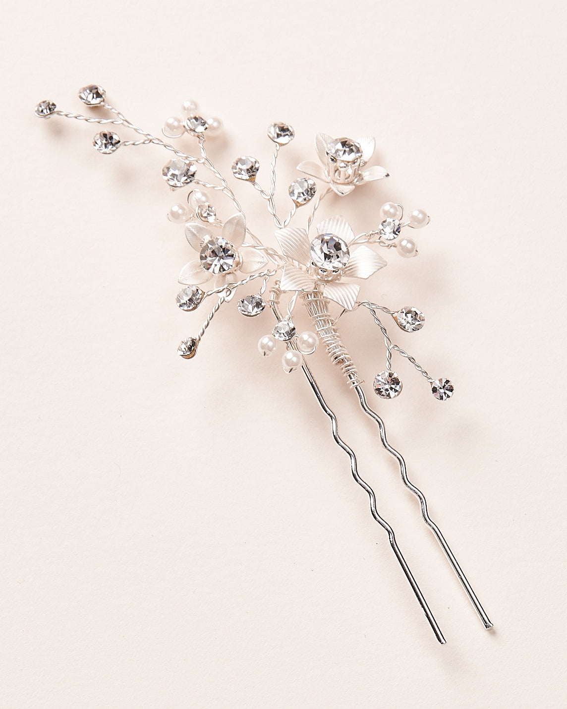Elodie Pearl & Floral Hair Pins Set of 2 - Elegant Bridal Hair Accessories for Weddings, Prom, Parties & Special Occasions