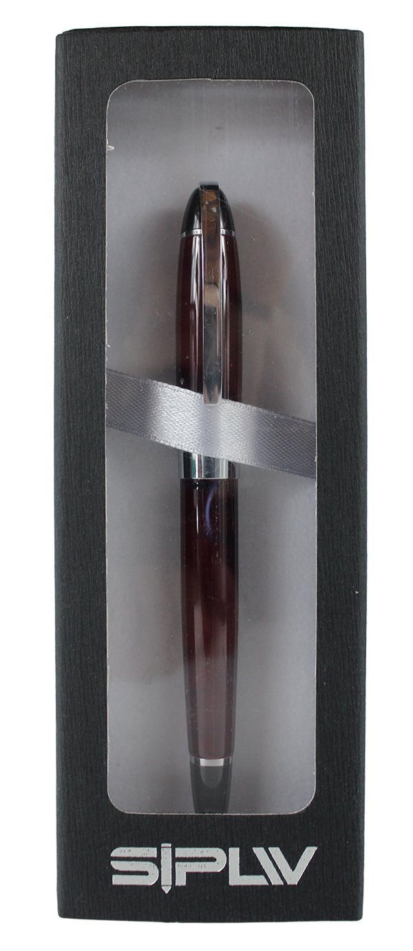 Premium Silver Clip Fountain Pen 517 with Gift Box - Elegant Red Ink Writing Pen for Calligraphy, Journaling & Business Signatures
