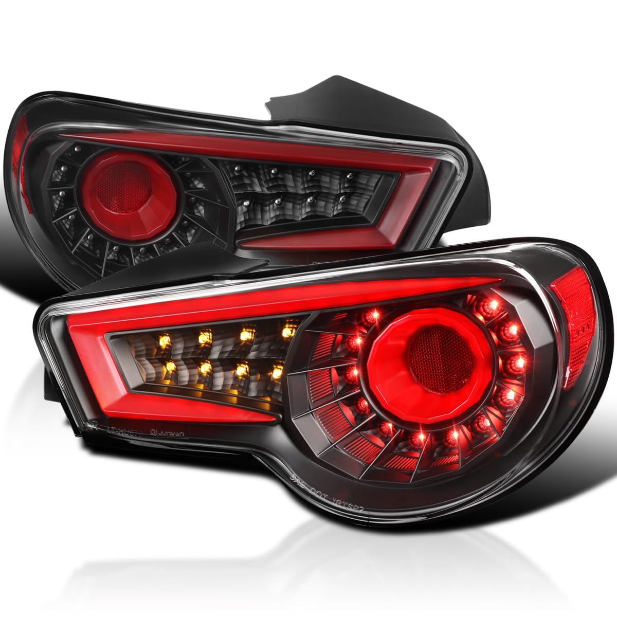 Spec-D Tuning Black LED Tail Lights for 2013-2016 Scion FR-S & Subaru BRZ - Left & Right Pair Assembly - Enhance Style & Night Visibility for Sports Cars