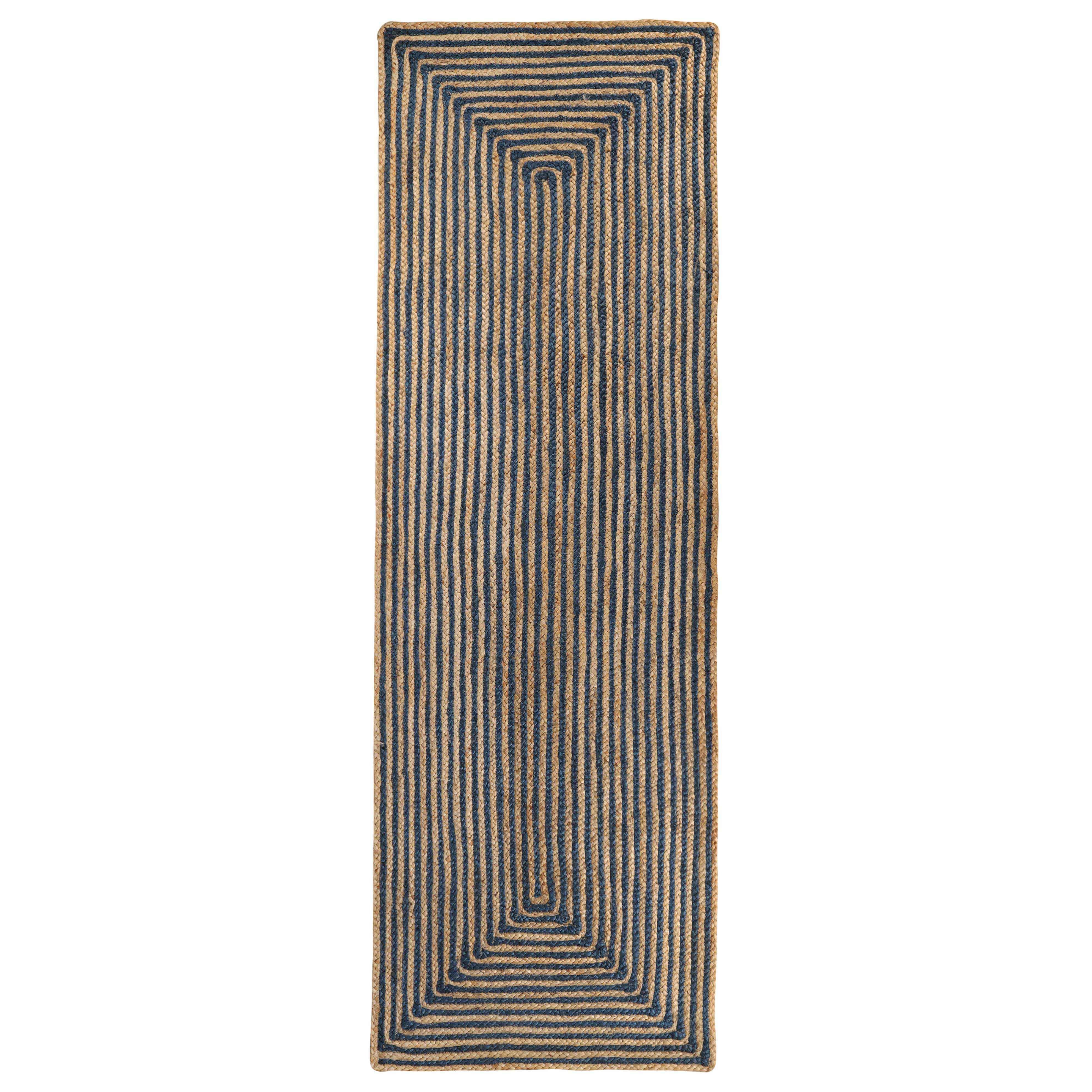 Braided Jute Reversible Handwoven Area Rug - Natural Fiber Floor Mat for Living Room, Bedroom, Patio - Eco-Friendly Indoor Outdoor Decor