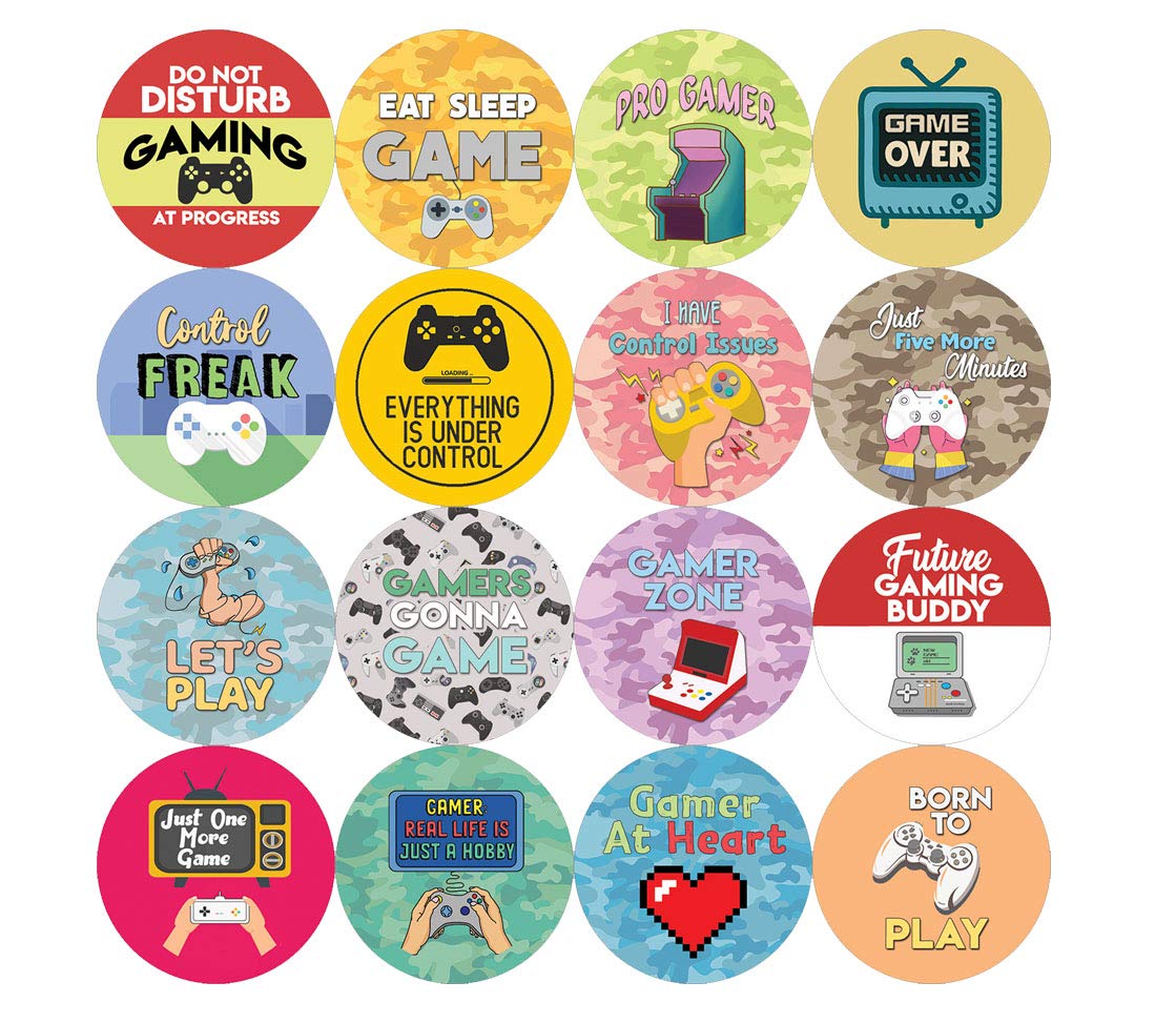 Premium Gaming Stickers Set (5 Sheets) - High-Quality Vinyl Decals for Kids, Teens & Adults - Perfect for Stocking Stuffers, Party Favors & Corporate Giveaways - Great for Laptops, Water Bottles & Gaming Gear
