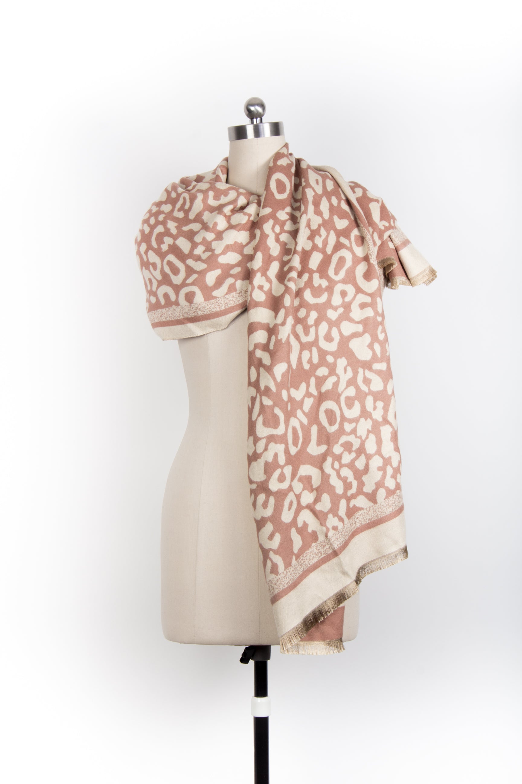 Two Tone Leopard Print Reversible Scarf - Soft Winter Fashion Accessory for Women - Perfect for Cold Weather, Outfits & Gift Giving