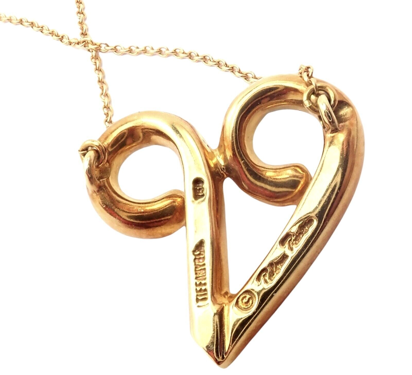 Tiffany & Co Picasso 18k Yellow Gold Large Zodiac Aries Pendant Necklace for Women - Luxury Astrology Jewelry Gift for Birthday, Anniversary & Special Occasions