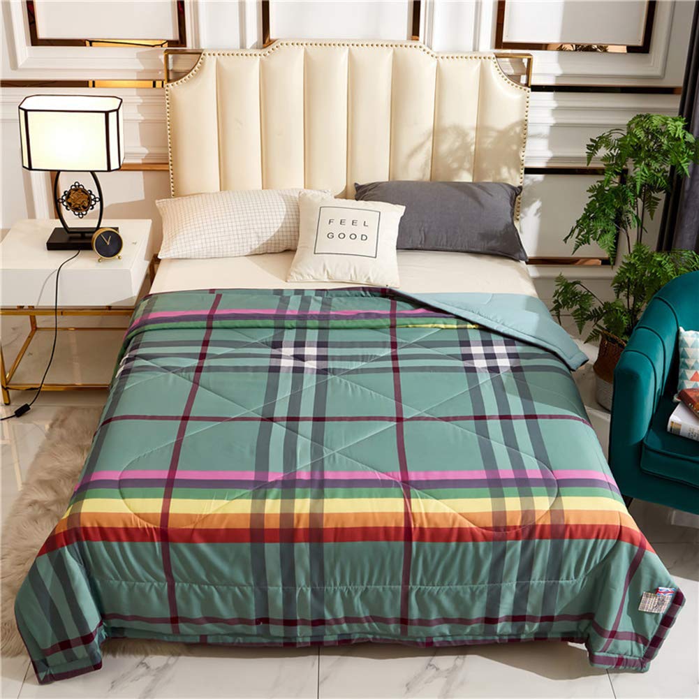 YXXHM Striped Summer Cooling Quilt - Lightweight Air Conditioner Blanket for Single & Double Beds | Machine Washable Cotton Comforter | Perfect for Hot Weather, AC Rooms & Travel Use