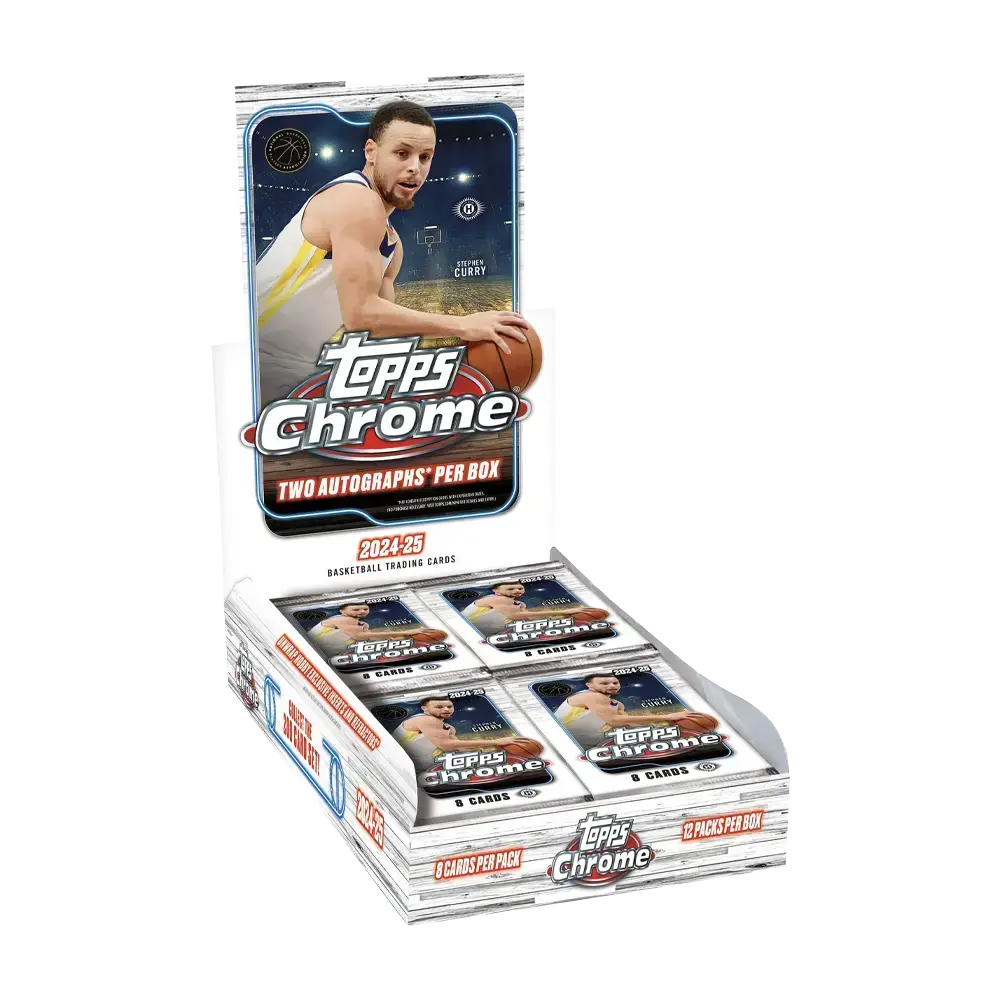 2024 Topps Chrome Basketball Hobby Box - 25 Premium Trading Cards for NBA Collectors | Perfect for Sports Memorabilia Collections, Gifts, and Investment