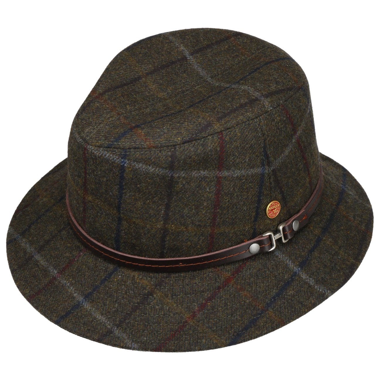 Check Bucket Wool Hat by Mayser - Warm Winter Beanie for Women & Men - Perfect for Skiing, Hiking, and Cold Weather Fashion