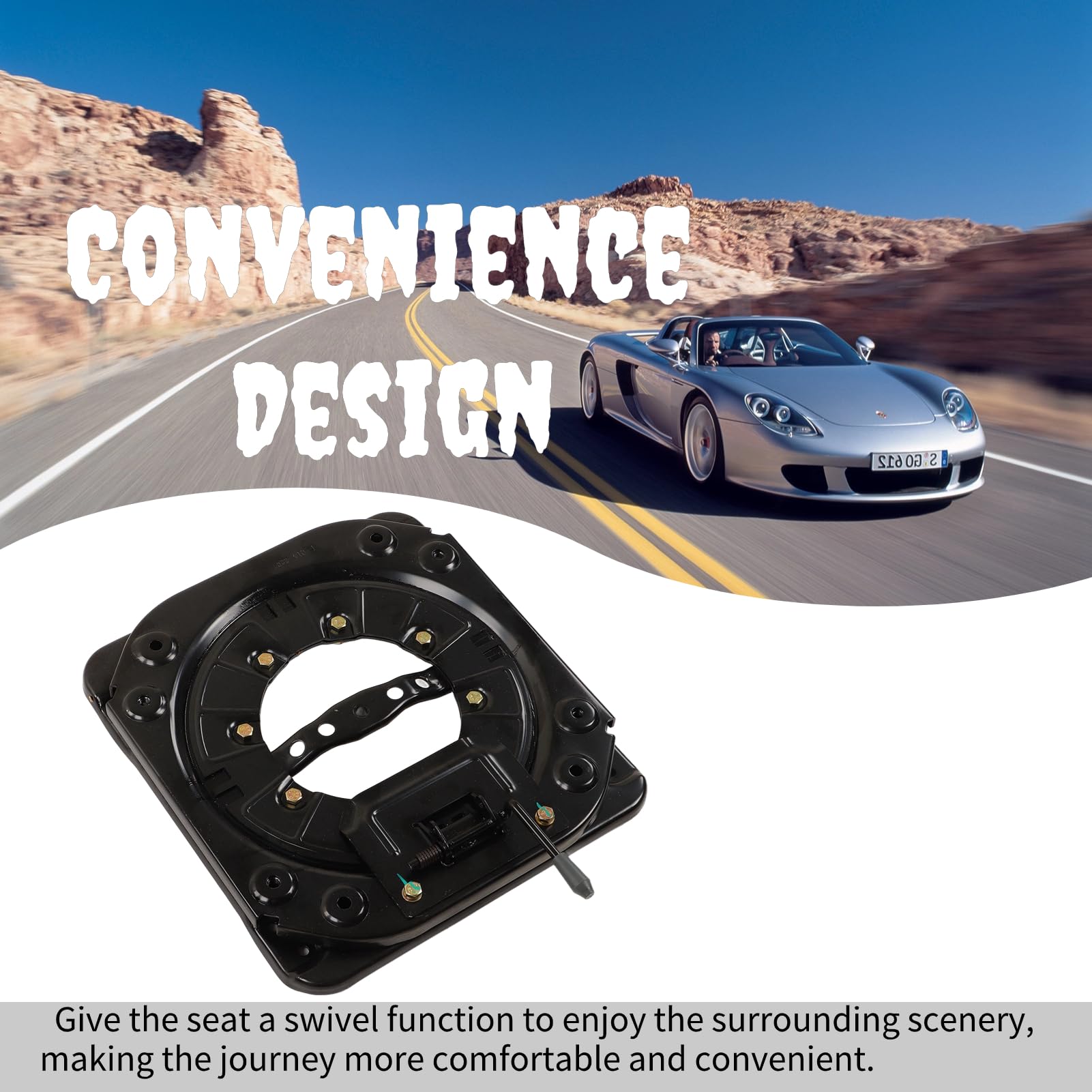 Heavy Duty 360 Degree Swivel Car Seat Base with 4-Way Locking System - 130kg Load Capacity Steel Plate Replacement for RV, Boat, Bus - Perfect for Comfortable Seating in Vehicles & Marine Applications