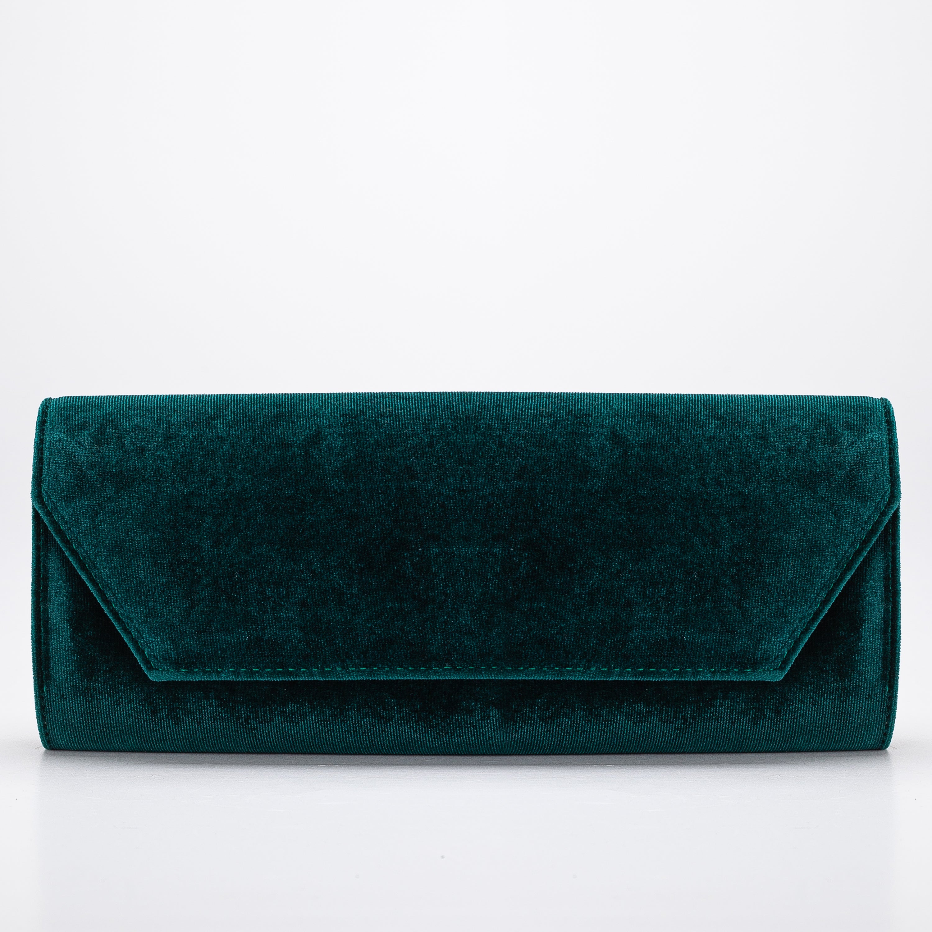 Scarlett Green Velvet Clutch Bag for Women - Elegant Evening Purse for Parties, Weddings & Special Occasions