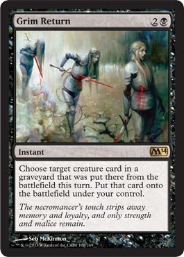 Magic the Gathering Grim Return (100/249) - Magic 2014 Foil Card - Premium Collectible Trading Card Game for Strategy Deck Building & MTG Tournaments