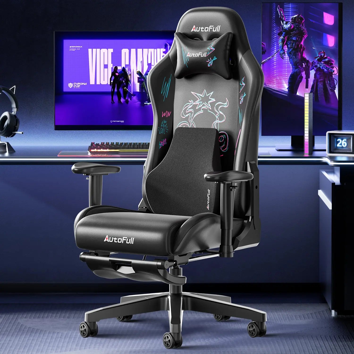 AutoFull C3 Ergonomic Gaming Chair with Adjustable Lumbar Support - Comfortable Racing Style Computer Chair for PC Gamers & Office Workers, Perfect for Long Gaming Sessions & Home Office Use