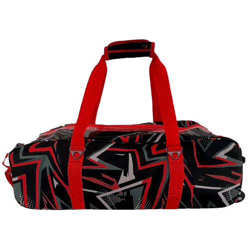 BSI Clear Top 3 Ball Tote Bowling Bag - Red/Black Color for Men & Women | Perfect for League Play, Tournaments & Practice Sessions